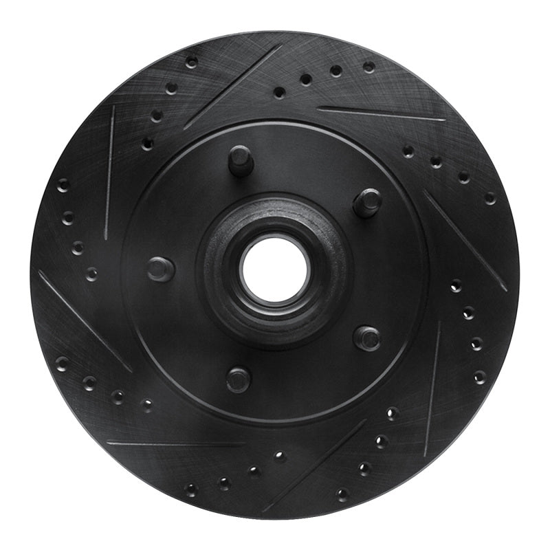 R1 Concepts R1 00-04 Ford F-150 RWD Front Left Drilled & Slotted Black Brake Rotor