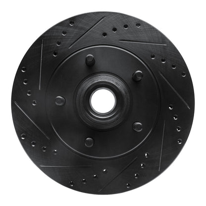 R1 Concepts R1 00-04 Ford F-150 RWD Front Left Drilled & Slotted Black Brake Rotor
