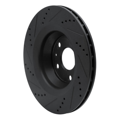 R1 Concepts R1 08-15 Audi TT Quattro RS Rear Right Drilled & Slotted Black Brake Rotor