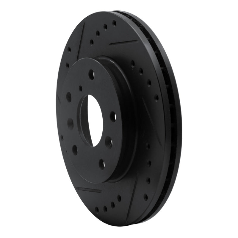 R1 Concepts R1 88-92 Ford Probe Front Left Drilled & Slotted Black Brake Rotor