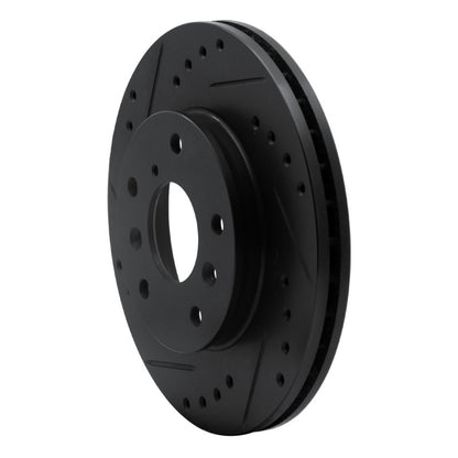 R1 Concepts R1 88-92 Ford Probe Front Left Drilled & Slotted Black Brake Rotor