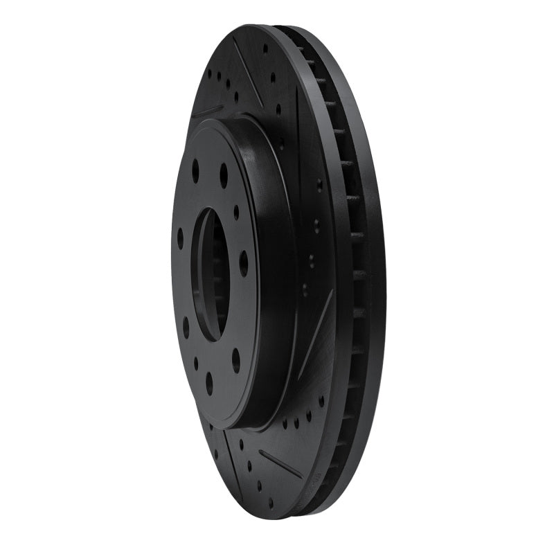 R1 Concepts R1 09-09 Ford F-150 RWD Front Right Drilled & Slotted Black Brake Rotor