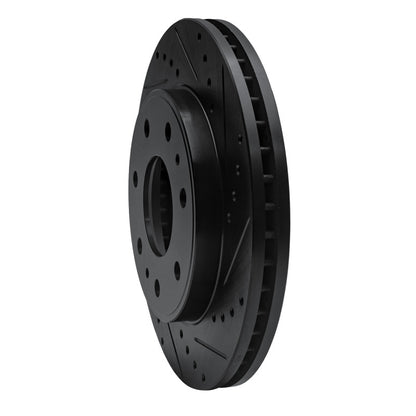 R1 Concepts R1 09-09 Ford F-150 RWD Front Right Drilled & Slotted Black Brake Rotor