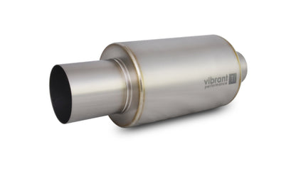 Vibrant Titanium Muffler w/Straight Cut Natural Tip 2.5in. Inlet / 2.5in. Outlet