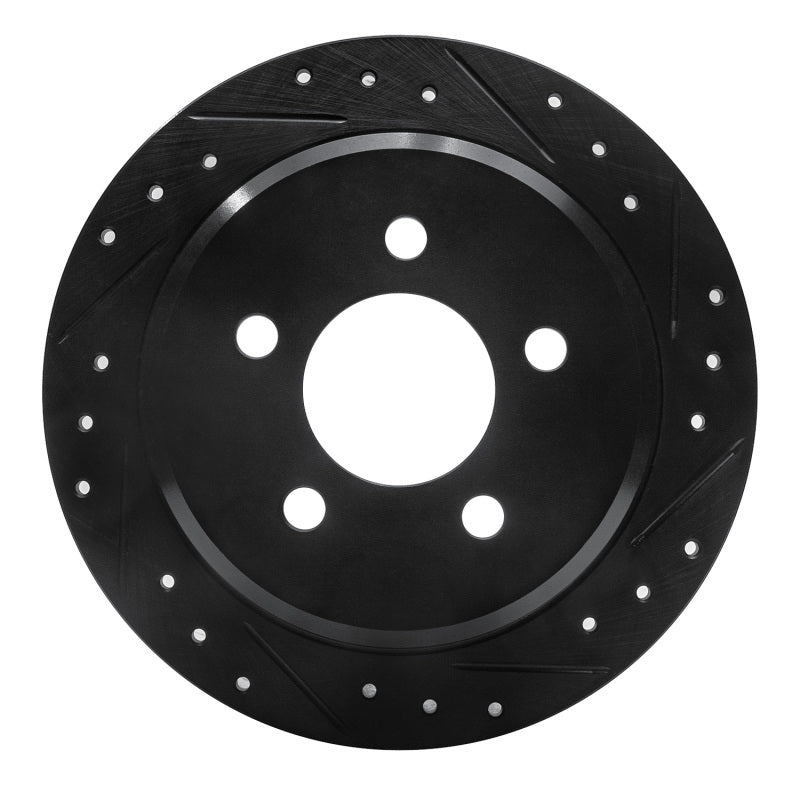 R1 Concepts R1 93-98 Jeep Grand Cherokee Rear Right Drilled & Slotted Black Brake Rotor