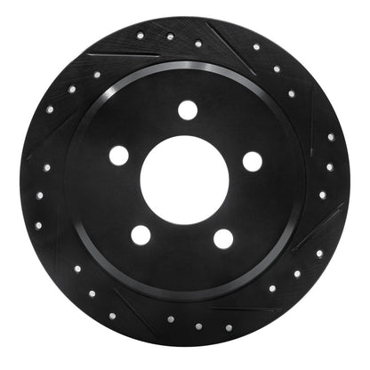 R1 Concepts R1 93-98 Jeep Grand Cherokee Rear Right Drilled & Slotted Black Brake Rotor