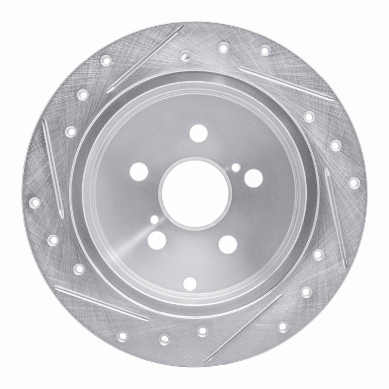 R1 Concepts R1 00-10 Pontiac Vibe Rear Right Drilled & Slotted Silver Brake Rotor