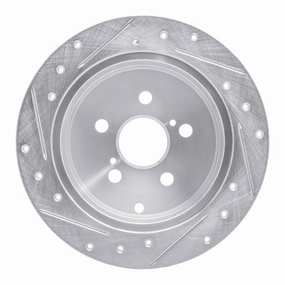 R1 Concepts R1 00-10 Pontiac Vibe Rear Right Drilled & Slotted Silver Brake Rotor