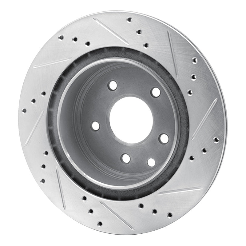 R1 Concepts R1 09-20 Nissan 370Z Rear Left Drilled & Slotted Silver Brake Rotor