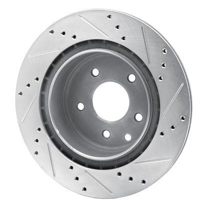 R1 Concepts R1 09-20 Nissan 370Z Rear Left Drilled & Slotted Silver Brake Rotor