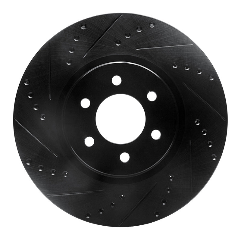 R1 Concepts R1 92-02 Dodge Viper Front Left Drilled & Slotted Black Brake Rotor