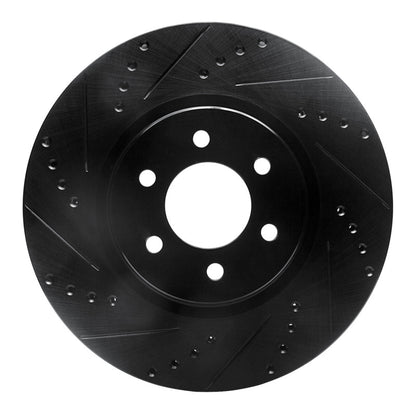 R1 Concepts R1 92-02 Dodge Viper Front Left Drilled & Slotted Black Brake Rotor