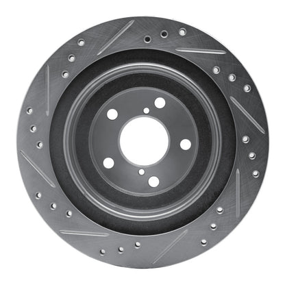 R1 Concepts R1 05-09 Subaru Impreza Rear Right Drilled & Slotted Silver Brake Rotor