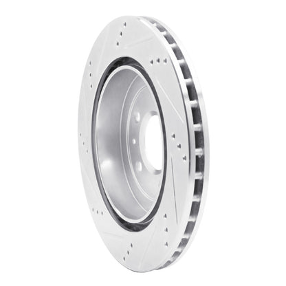 R1 Concepts R1 05-11 Cadillac STS Rear Right Drilled & Slotted Silver Brake Rotor