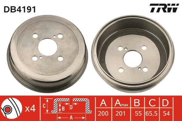 TRW MOTO DB4191 Brake Drum