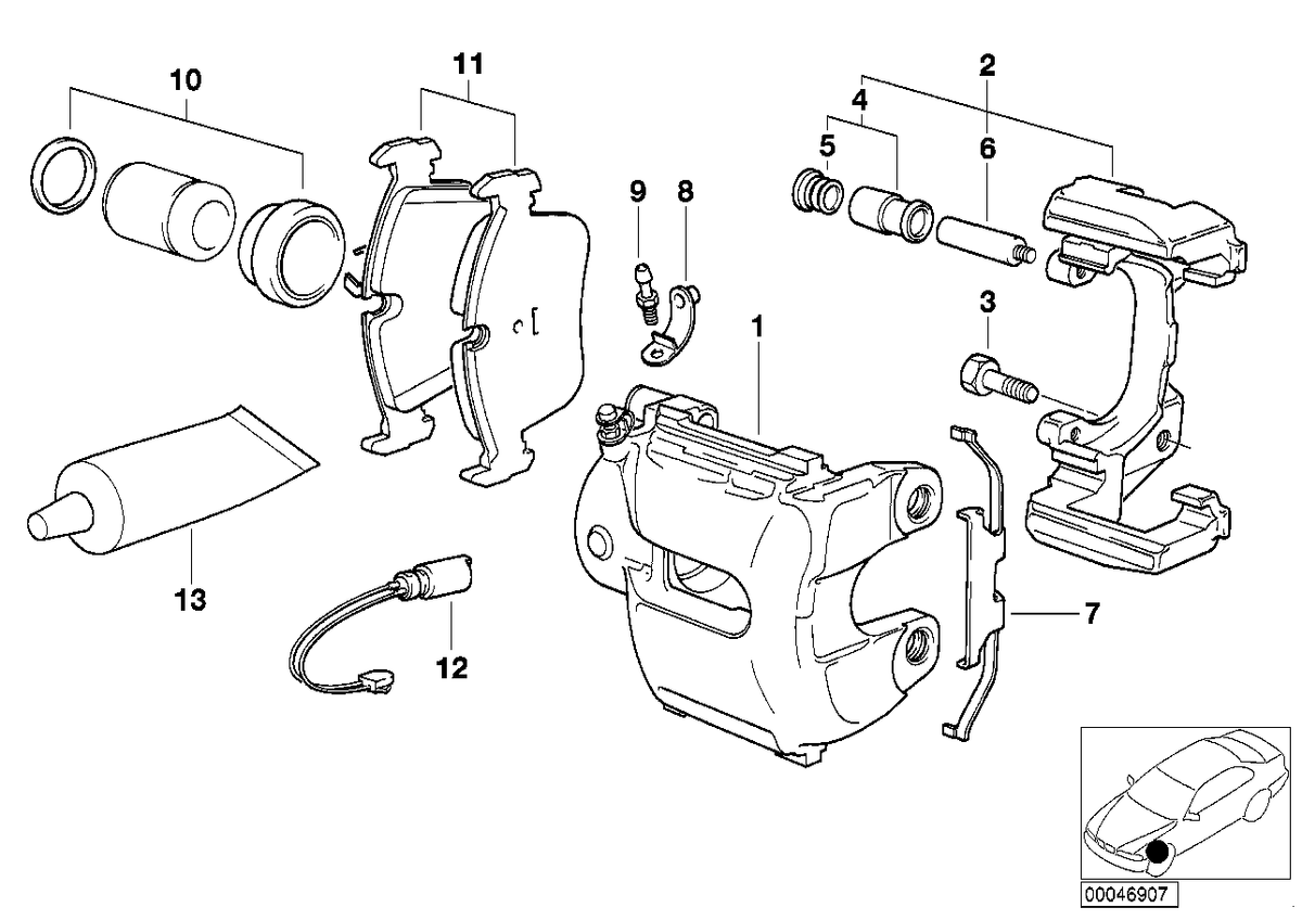 Genuine BMW 34116757053 E53 Caliper Housing Left (Inc. X5)