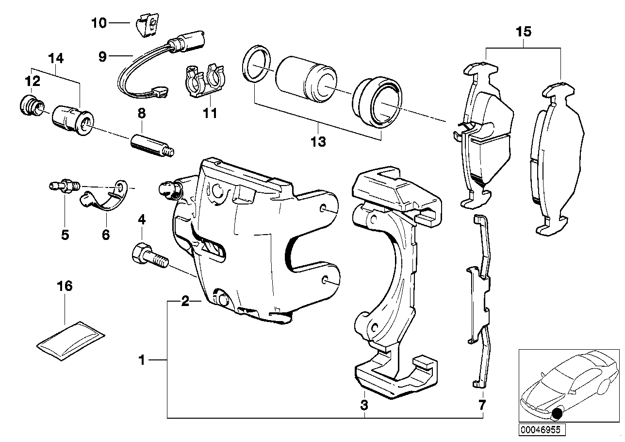 Genuine BMW 34111160367 E34 E32 Caliper Housing Left ATE (Inc. 535i, 525td & 730iL)