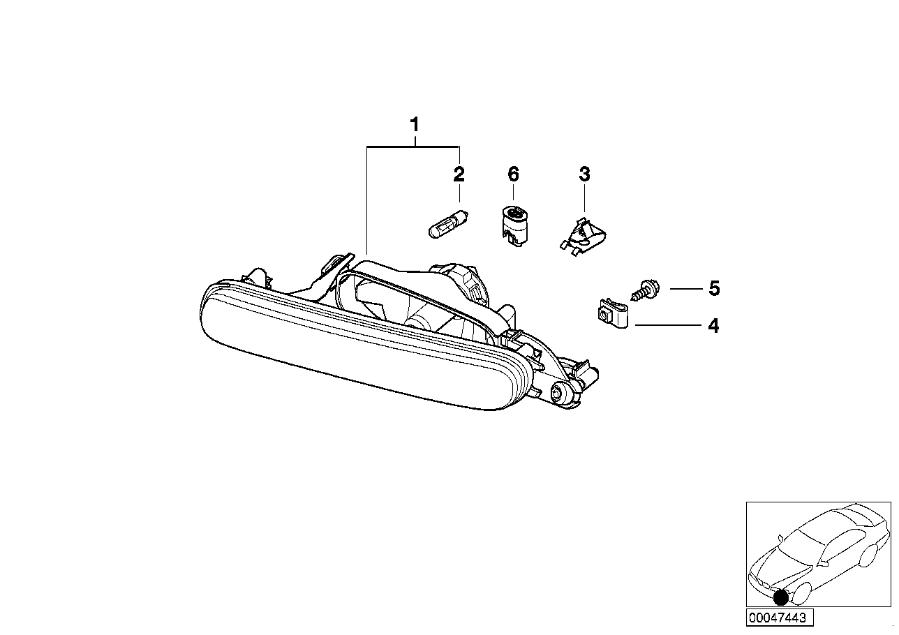Genuine BMW 63176908283 E46 Fog Lights, Left TITAN (Inc. 330i & 330xi)