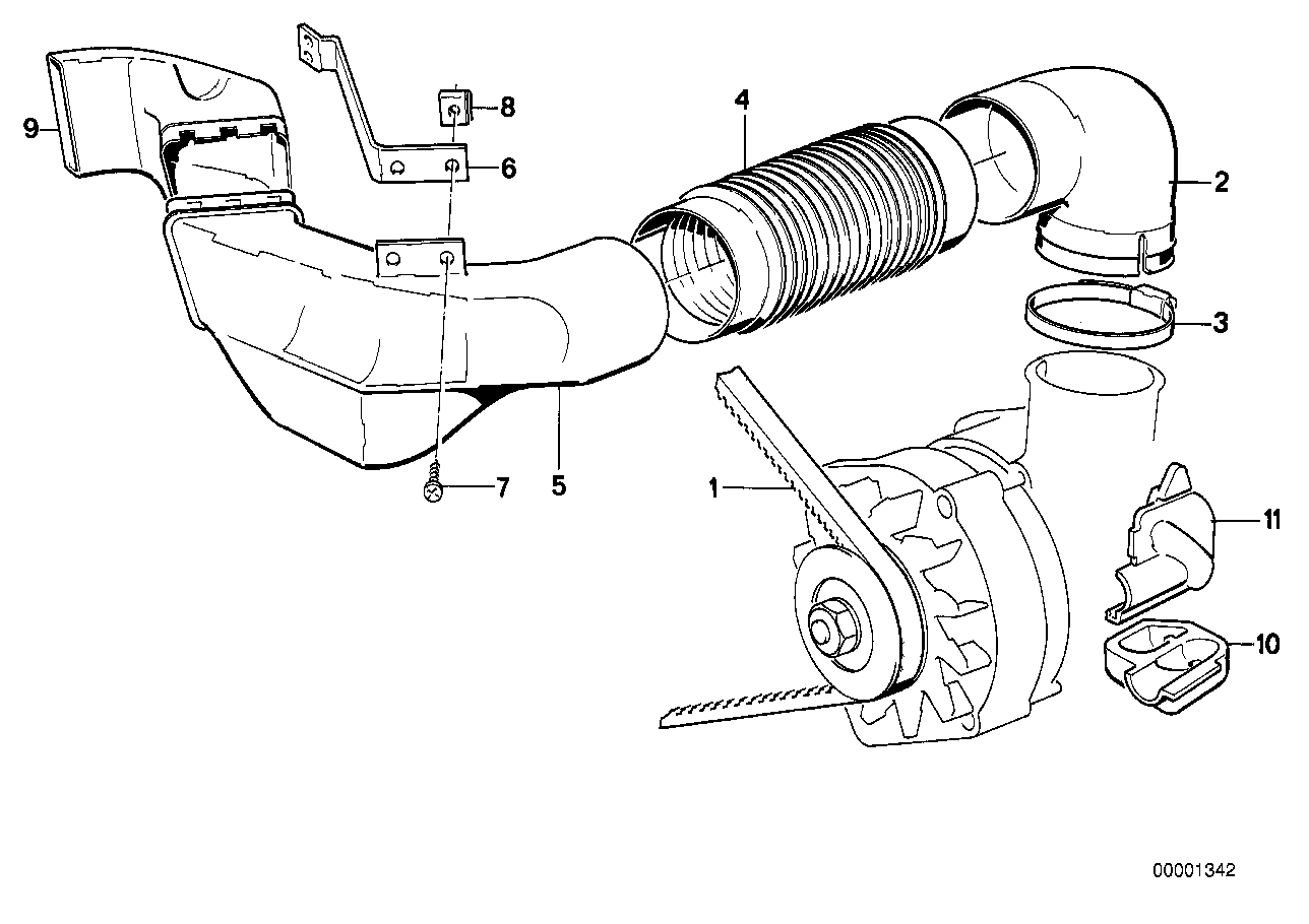Genuine BMW 12311716005 E32 Suction Tube (Inc. 735i, 730i & 735iL)