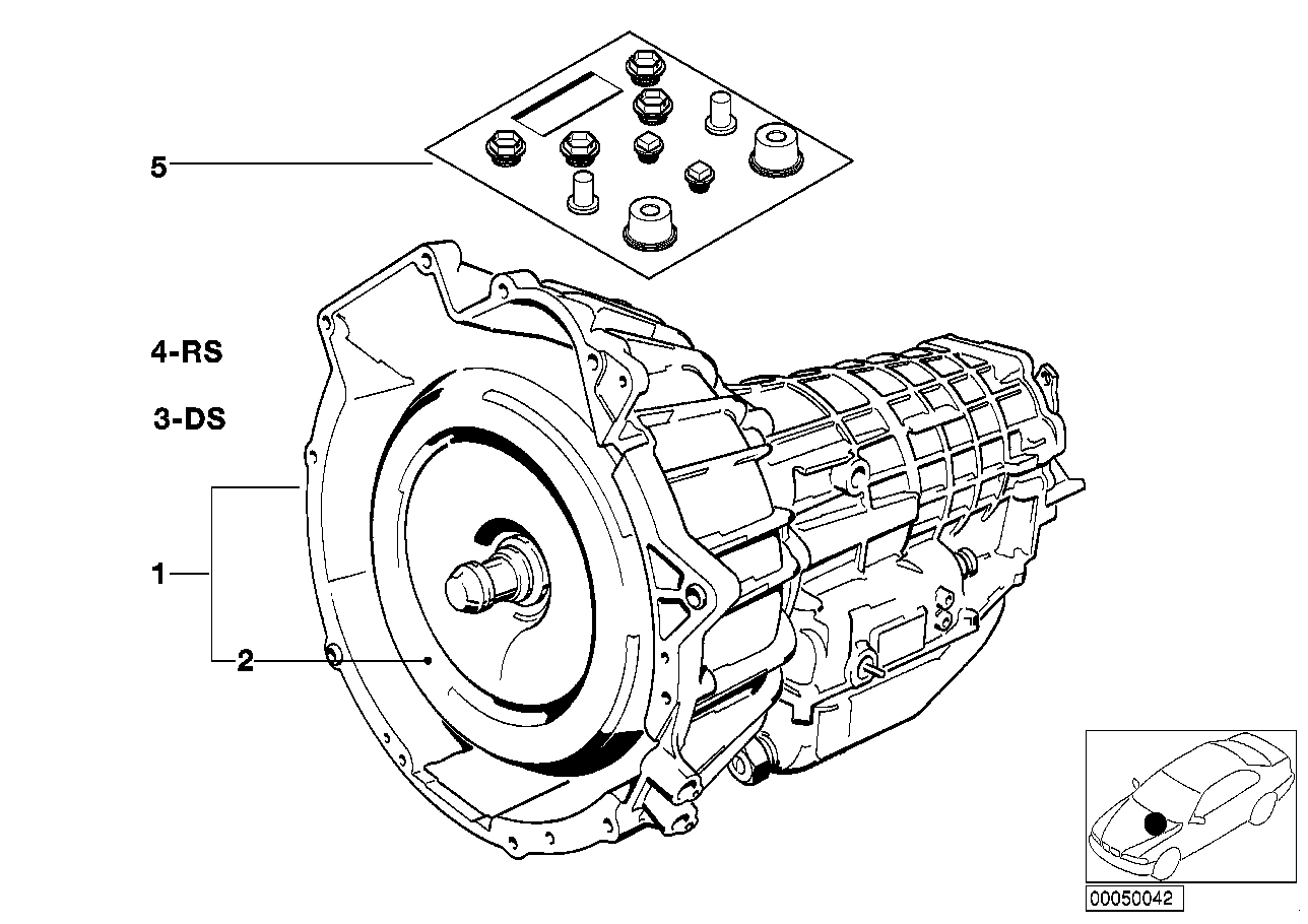 Genuine BMW 24001215827 E28 Exch. Automatic Transmission 4HP22-VD (Inc. 518i)
