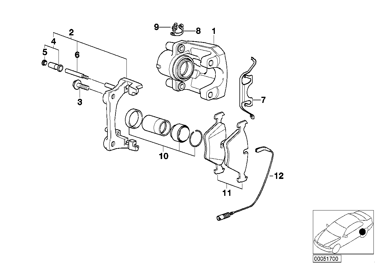 Genuine BMW 34216768424 E46 Caliper Housing Right (Inc. 330xd, 325xi & 325i)