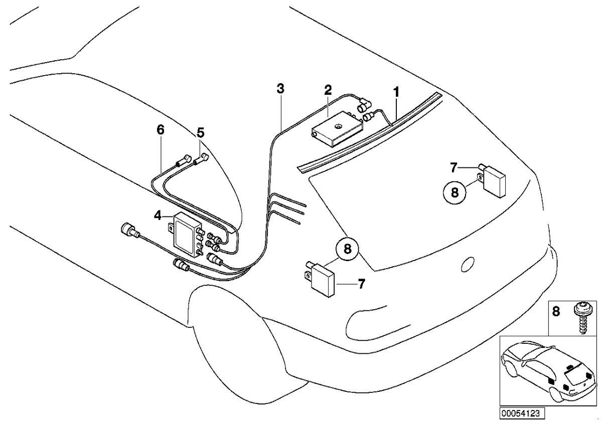 Genuine BMW 61128386392 E53 Antenna Cable (Inc. X5)