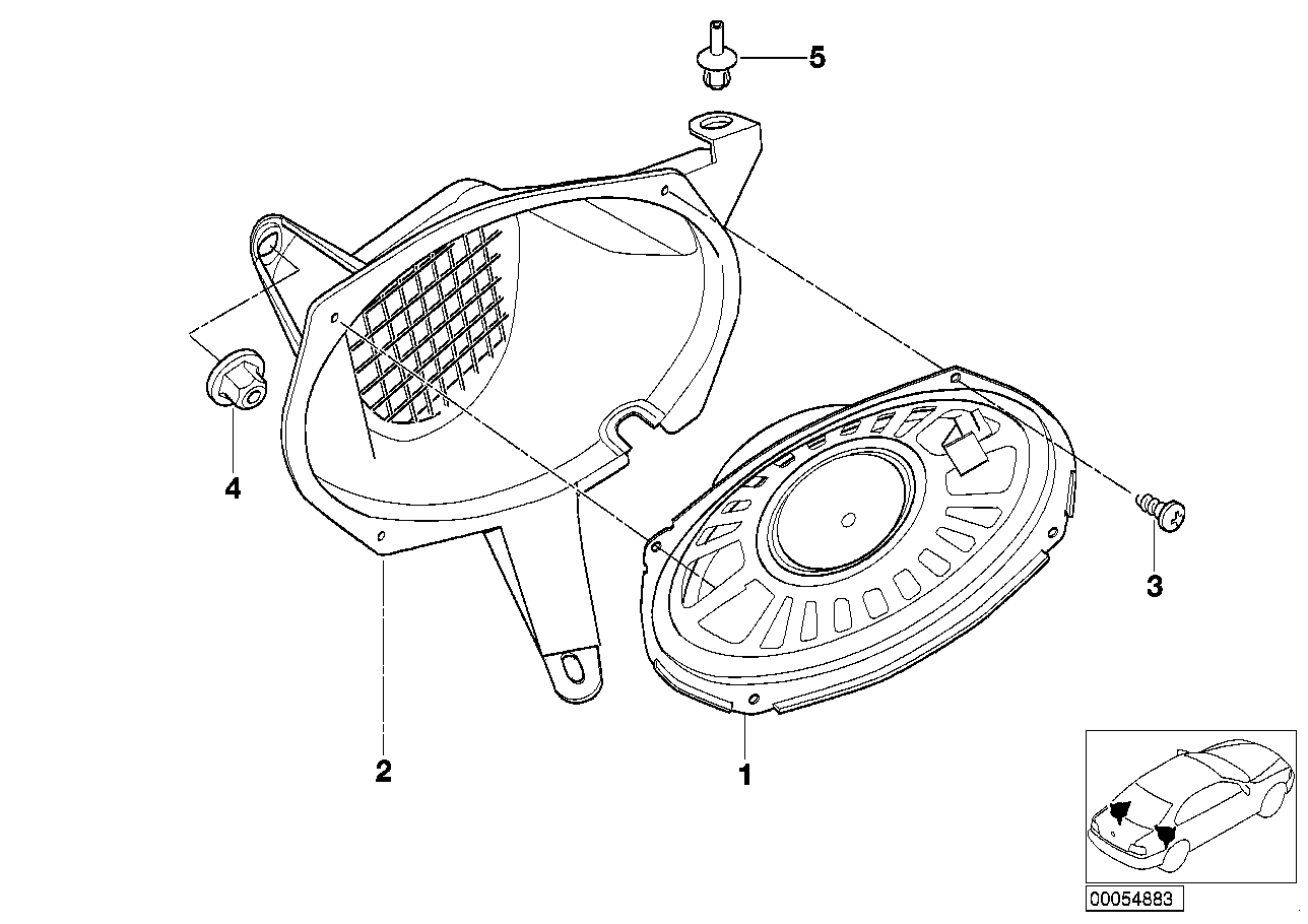 Genuine BMW 65138381562 E46 Adaptor Right HARMAN KARDON (Inc. 330i, 330xd & 323i)