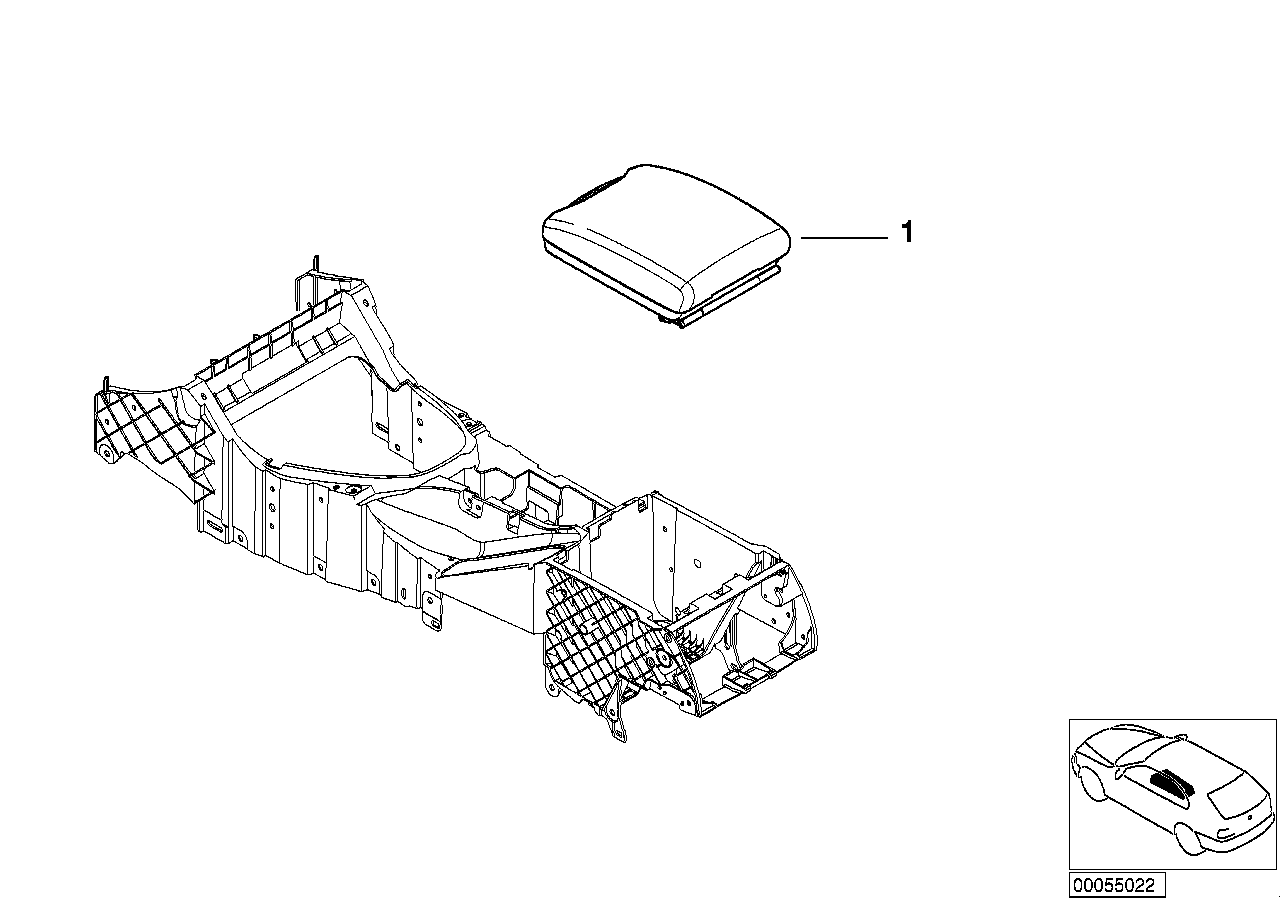 Genuine BMW 51168263757 E53 Center Arm Rest SCHWARZ (Inc. X5)