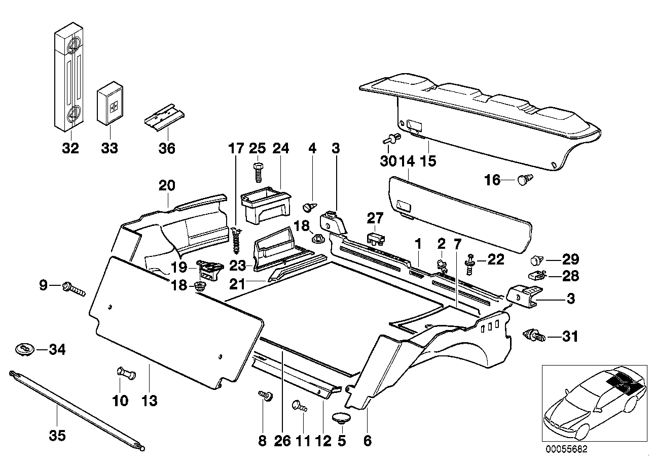 Genuine BMW 51471977361 E36 Trim Panel Left MITTELGRAU (Inc. 328i, 318is & 323i)