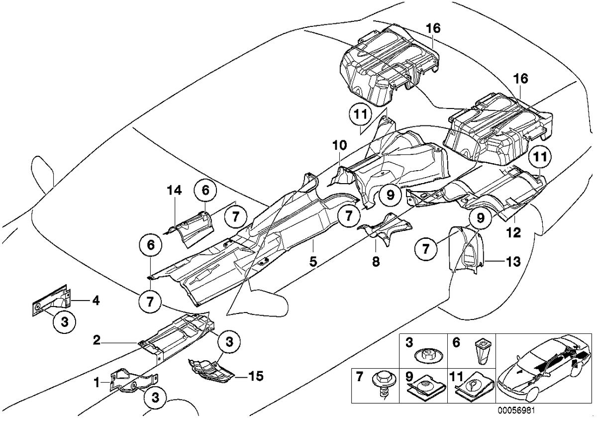 Genuine BMW 51482496328 E39 Heat Insulation, Rear Silencer, Right (Inc. M5)