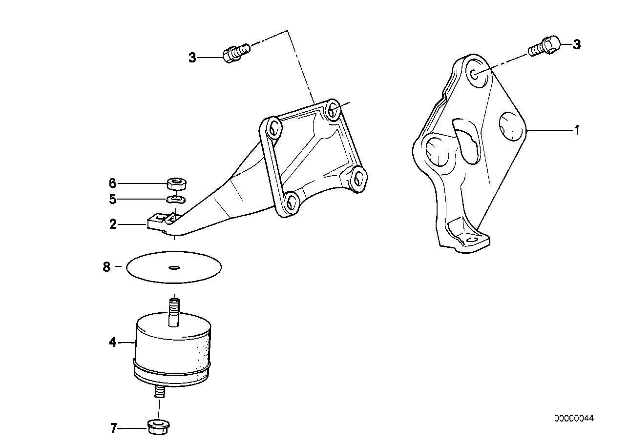 Genuine BMW 11811136614 E34 Supporting Bracket Right (Inc. 518g & 518i)