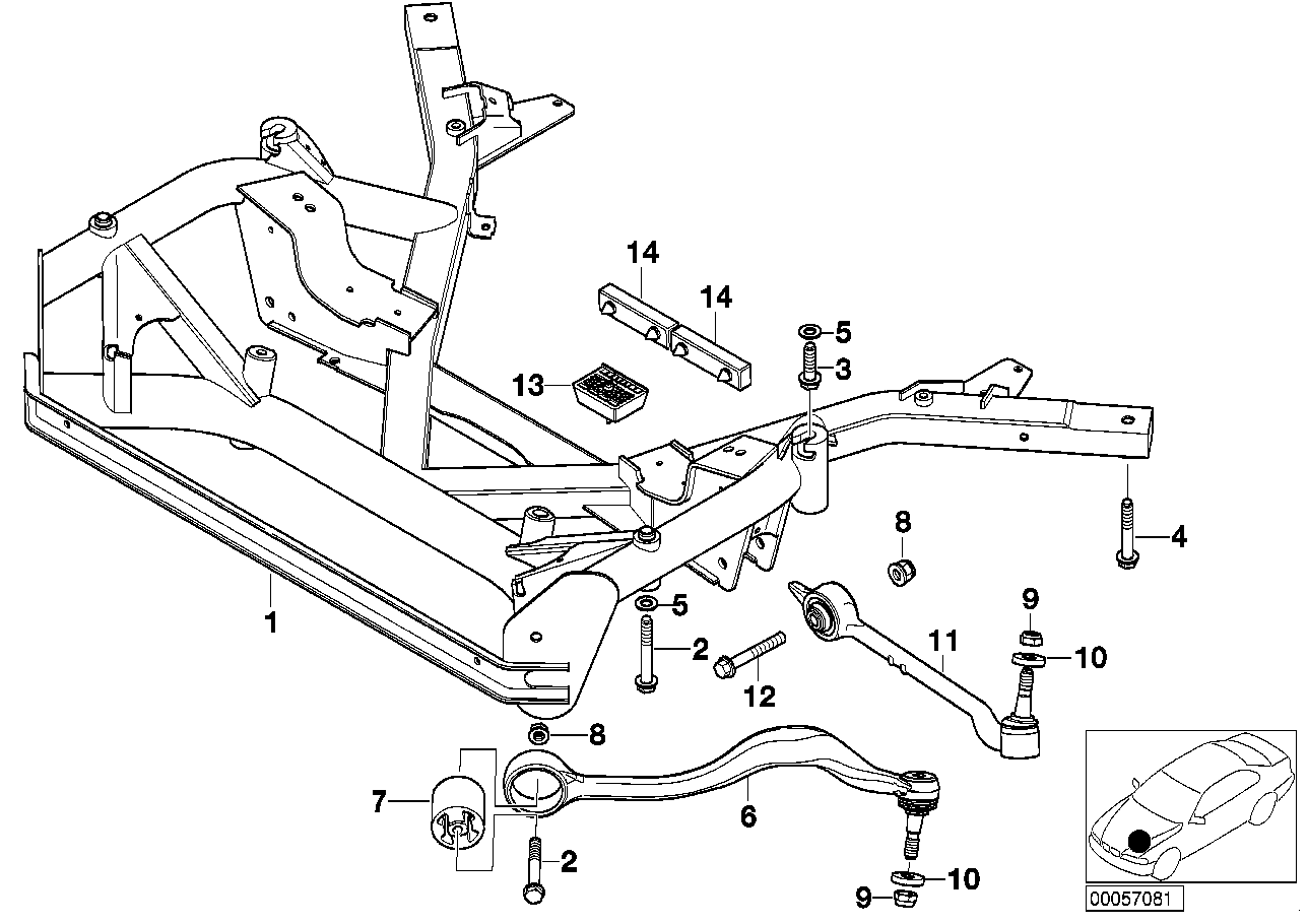 Genuine BMW 31106750562 E52 Wishbone, Right (Inc. Alpina V8 & Z8)