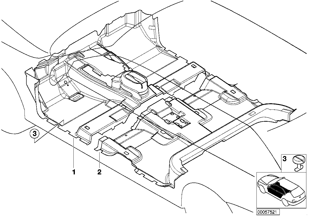 Genuine BMW 51477133187 E53 Floor Covering Rear ANTHRAZIT (Inc. X5)