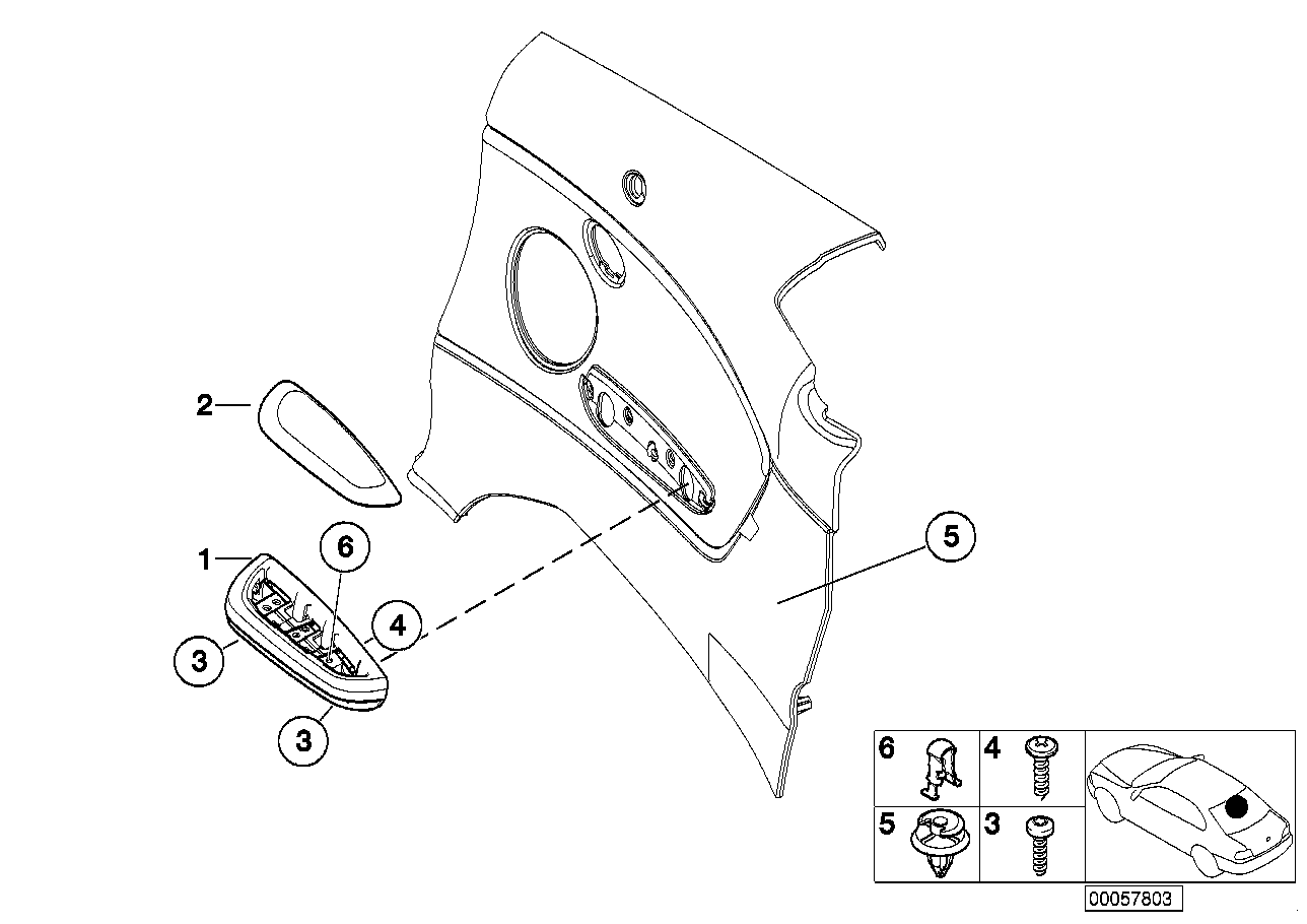 Genuine BMW 51437894442 E46 Armrest Upper Part Rear Right GRAU (Inc. M3)