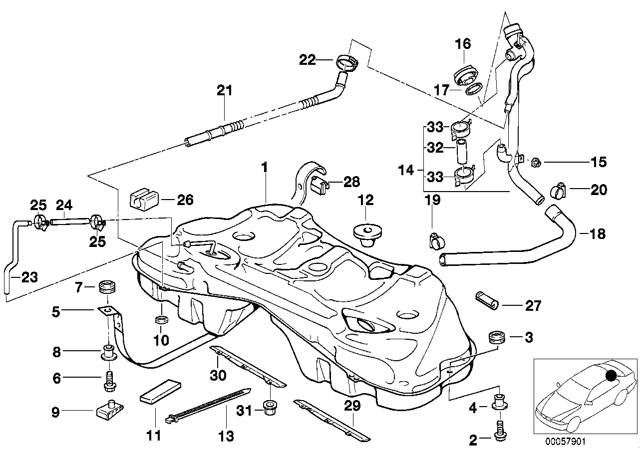 Genuine BMW 16111182360 E38 Spacer Sleeve (Inc. 735i, 725tds & 750iL)