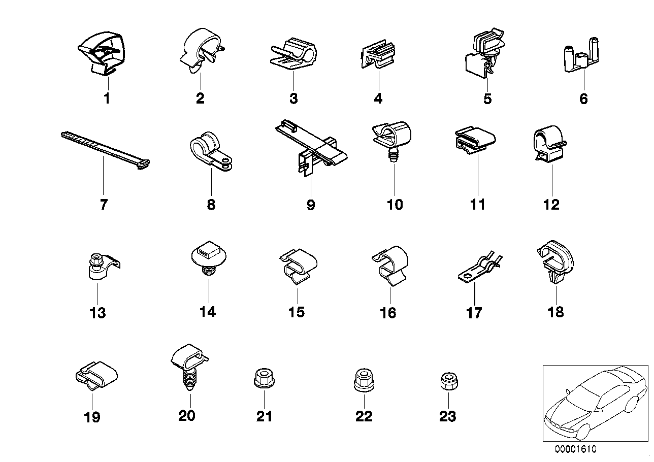 Genuine BMW 12521704608 E39 E31 E38 Cable Holder (Inc. 840i, 530d & 850Ci)