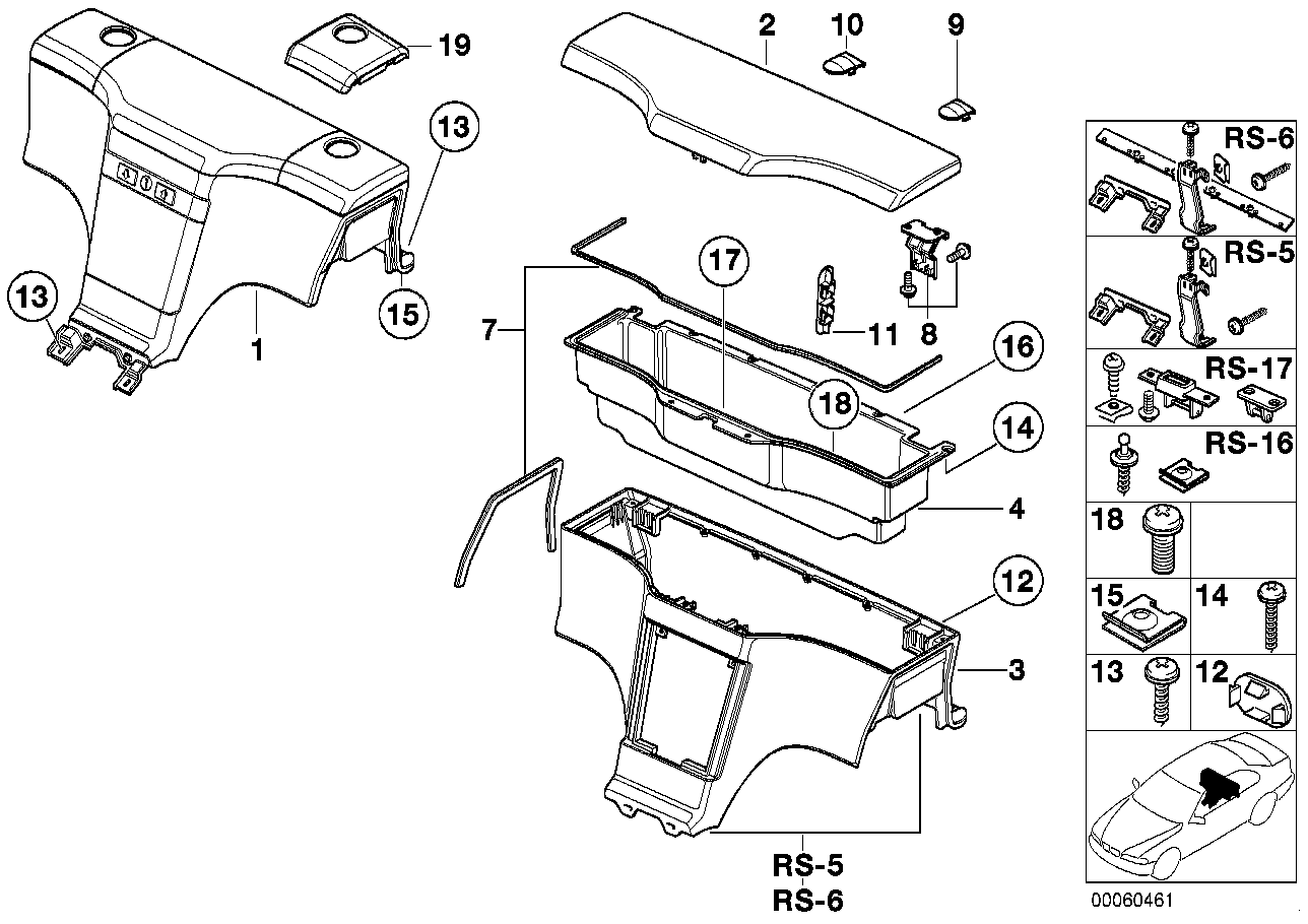 Genuine BMW 51168407235 E36 Mounting Parts Set (Inc. Z3 2.5i, Z3 2.8 & Z3 M)