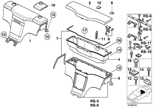 Genuine BMW 51168407235 E36 Mounting Parts Set (Inc. Z3 2.5i, Z3 2.8 & Z3 M)