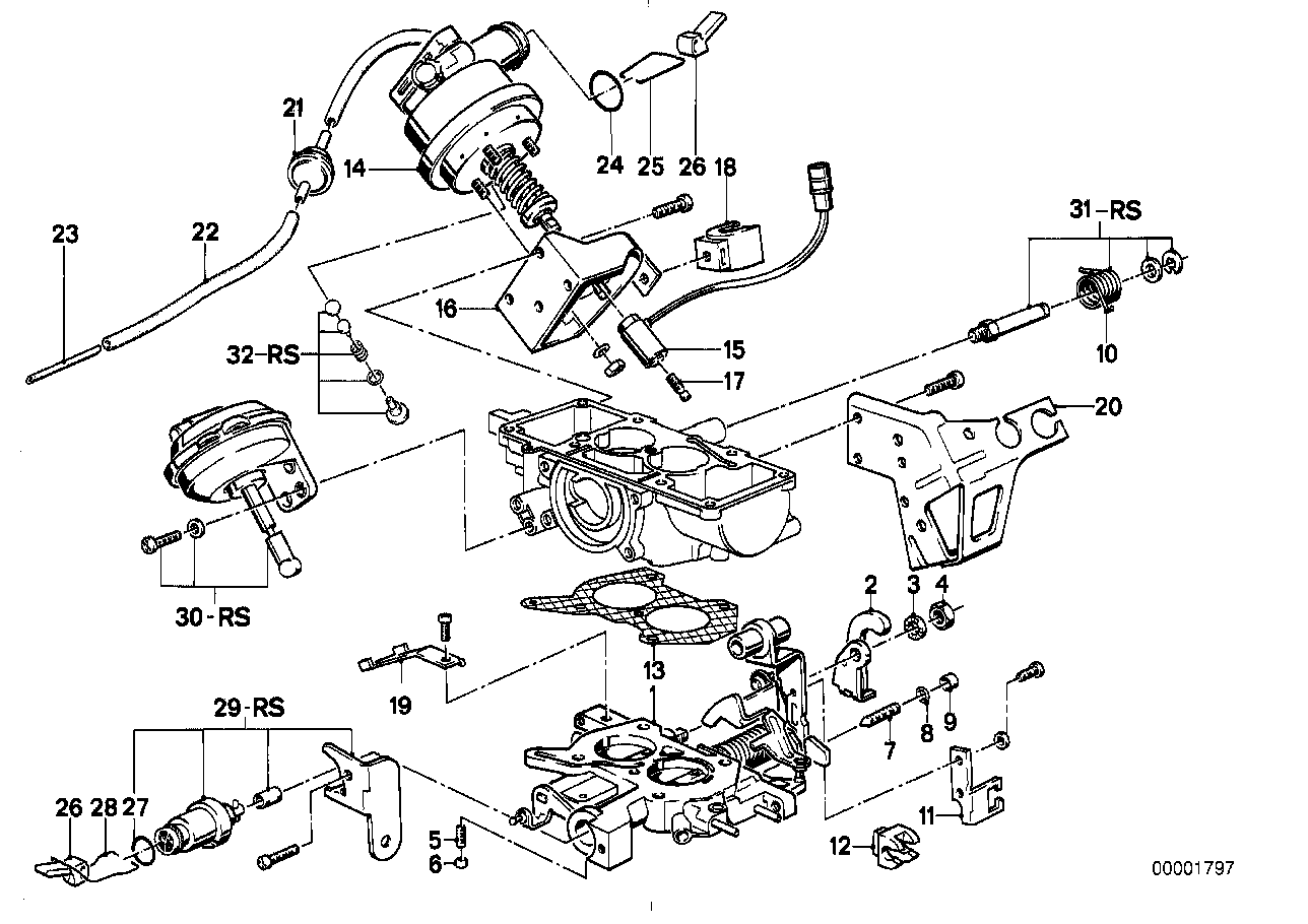 Genuine BMW 13111289901 E30 E28 Lever (Inc. 316 & 518)