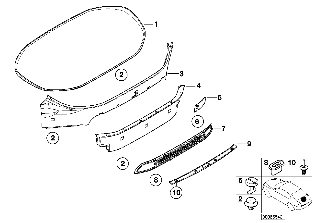 Genuine BMW 51478267291 E52 Vent Louver, Tail Trim P1CS/P1CT CREMA (Inc. Alpina V8 & Z8)