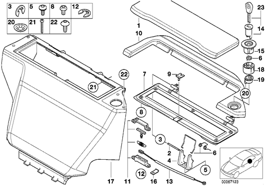 Genuine BMW 51477007055 E52 Bowden Cable, Stowage Box, Left (Inc. Alpina V8 & Z8)