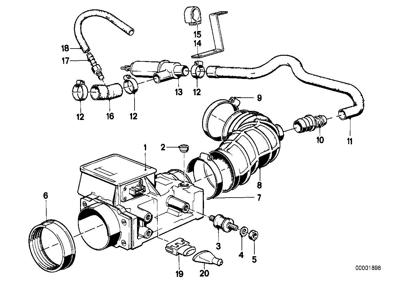 Genuine BMW 13621705721 E30 E28 Volume Air Flow Sensor (Inc. 525e, 528e & 325e)