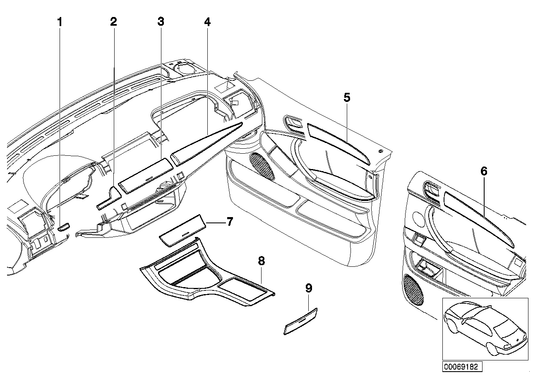 Genuine BMW 51428261753 E53 Decorative Strip, Door Rear Left TITAN 2 (Inc. X5)