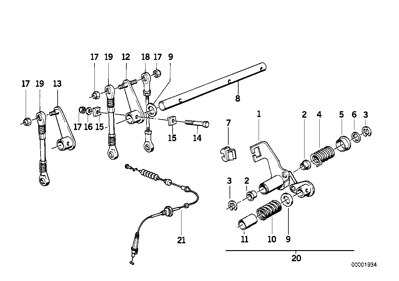 Genuine BMW 13541310826 E28 E24 Operating Lever (Inc. M5, M6 & M635CSi)