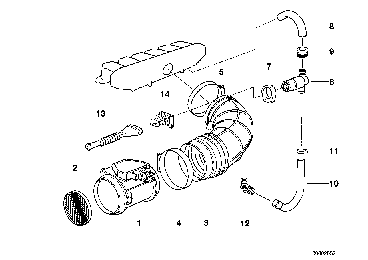 Genuine BMW 13621730033 Mass Air Flow Sensor MS40