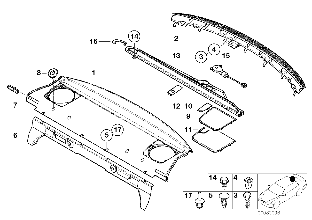 Genuine BMW 51466955328 E46 Rear Window Shelf HELLBEIGE (Inc. 325Ci, M3 CSL & 320Cd)