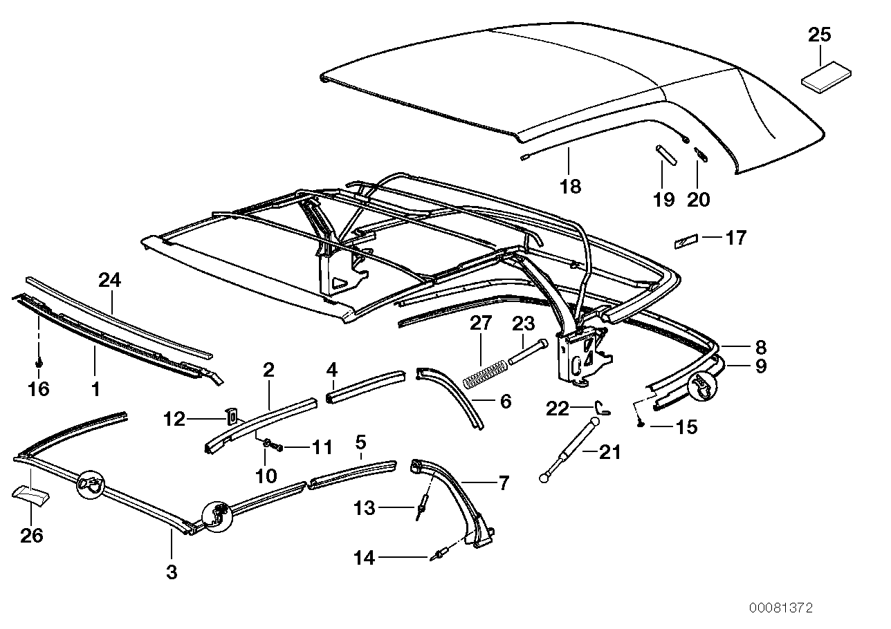 Genuine BMW 54318204148 E36 Right Centre Window Guide (Inc. M3, 325i & 318i)