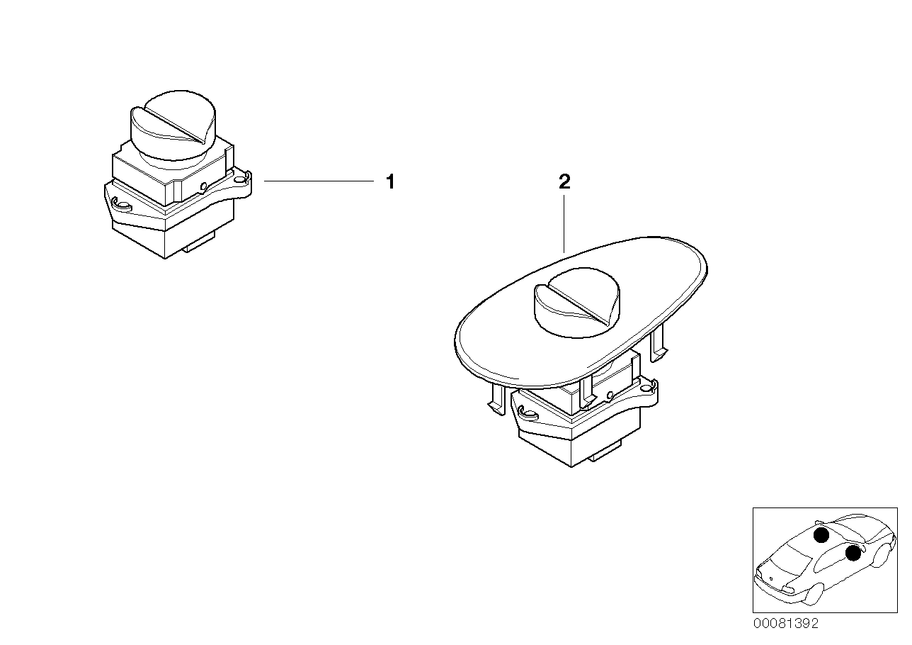Genuine BMW 61318385904 E52 Window Lifter Switch, Passenger's Side (Inc. Alpina V8 & Z8)