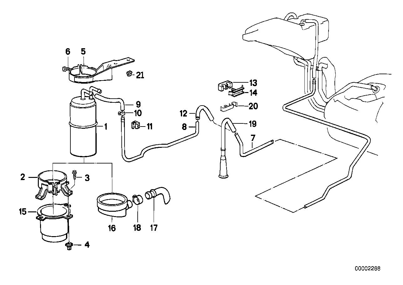 Genuine BMW 16131179566 E34 Holder (Inc. 535i, 520i & 518i)