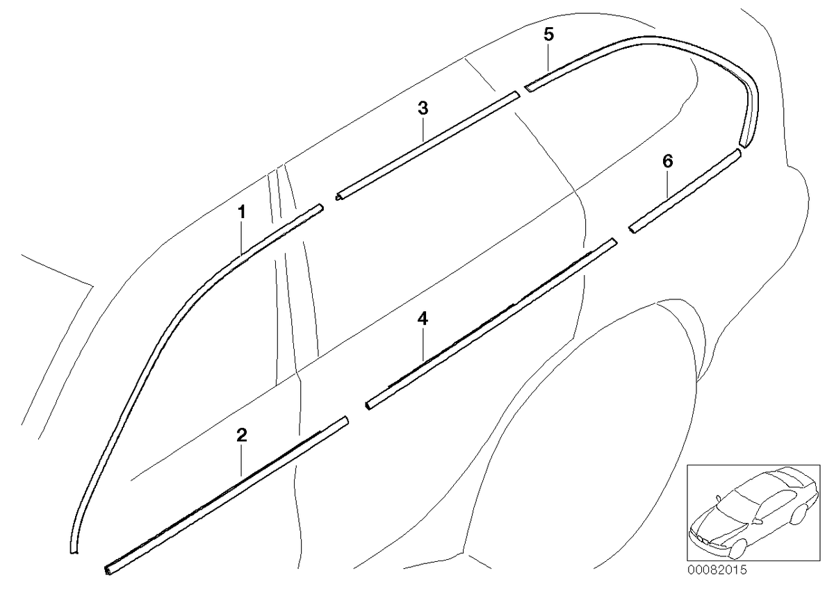 Genuine BMW 51348257733 E53 Outer Weatherstrip, Left TITAN (Inc. X5)